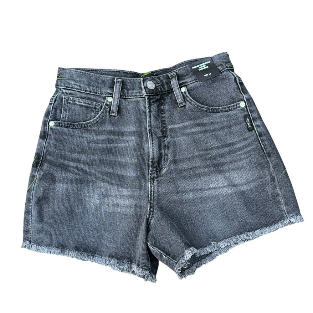 NWT SILVER JEANS "Highly Desirable" High Rise Short in Black Size 27